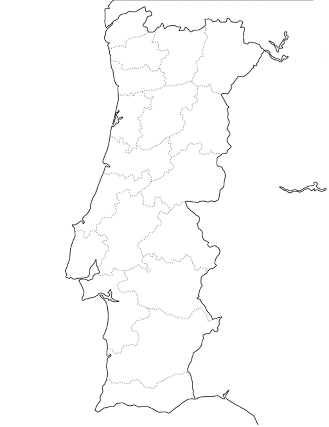 Mapa De Portugal Distritos Para Colorir Mapa Mundi