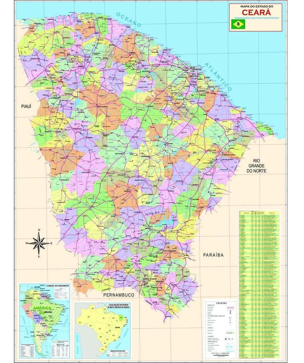 Mapa Do Ceará Lista De Cidades Tipos De Mapa E Curiosidades 