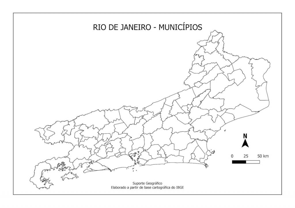 mapa Rio de Janeiro colorir